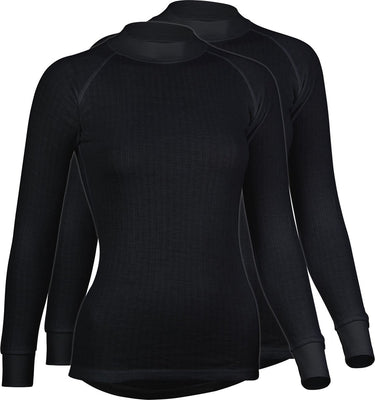 Avento thermoshirt lange mouw vrouwen - 2-pack - zwart - maat 36