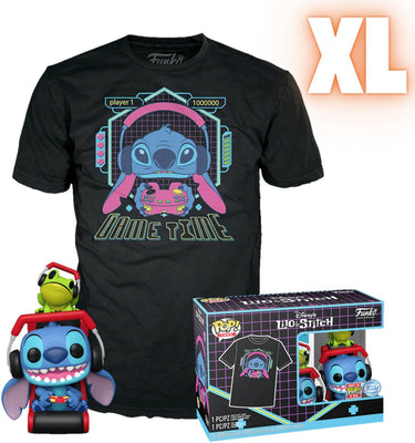 Funko lilo stitch gamer stitch with frog - pop! tee heren pop! - neutraal - xl