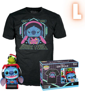 Funko lilo stitch gamer stitch with frog - pop! tee heren pop! - neutraal - l