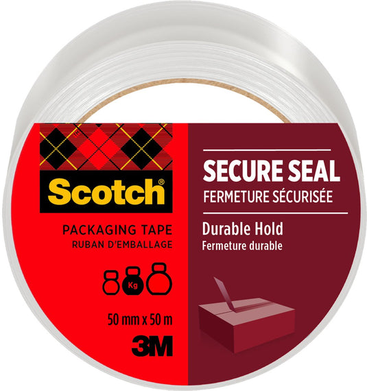 Scotch verpakkingstape secure seal 50mmx50m transparant | stuk a 1 rol