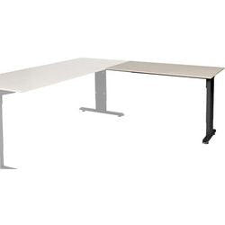 Aanbouwtafel schaffenburg lin-pla126-lerz-m25 120x60x65-85cm lindberg eik, zwart