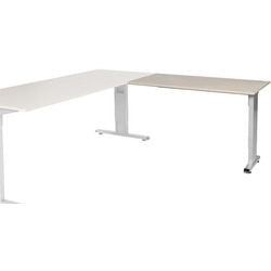 Aanbouwtafel schaffenburg lin-pla126-roba-m25 120x60x65-85cm robson eik, zilver