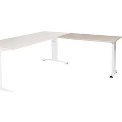 Aanbouwtafel schaffenburg lin-pla126-robw-m25 120x60x65-85cm robson eik, wit