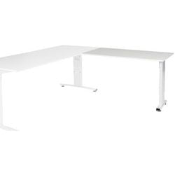 Aanbouwtafel schaffenburg lin-pla126-wirw-m25 120x60x65-85cm wit, wit