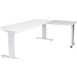 Aanbouwtafel schaffenburg lin-pla086-lra-m25 80x60x65-85cm grijs, zilver