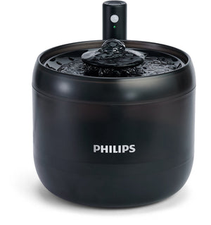 Philips drinkfontein kat – waterfontein 2,2 l met filter – fluisterstille kattenfontein met bewegingssensor – stromend water waterdispenser – zwart - paw3210 02