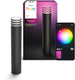 Philips hue lucca hoge sokkellamp - tuinverlichting - antraciet grijs - ip44 weer- en windbestendig - wit en gekleurd licht -slimme verlichting - 1100 lumen - compatibel met matter