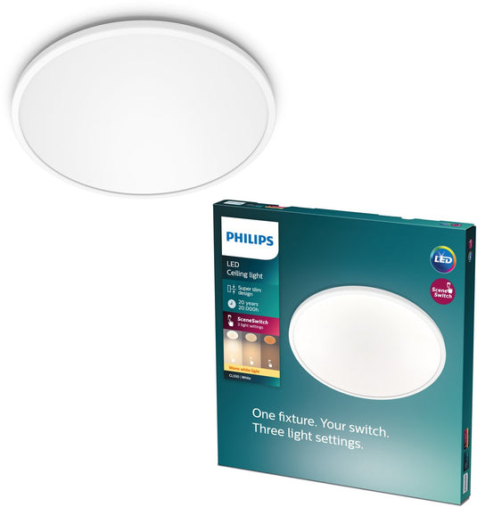 Philips led philips super slim plafonnière - warmwit licht - 18w