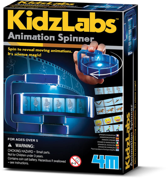 4m wetenschap en spel - maak een animatie fidget spinner - bouwpakket - kidzlabs - 5 jaar