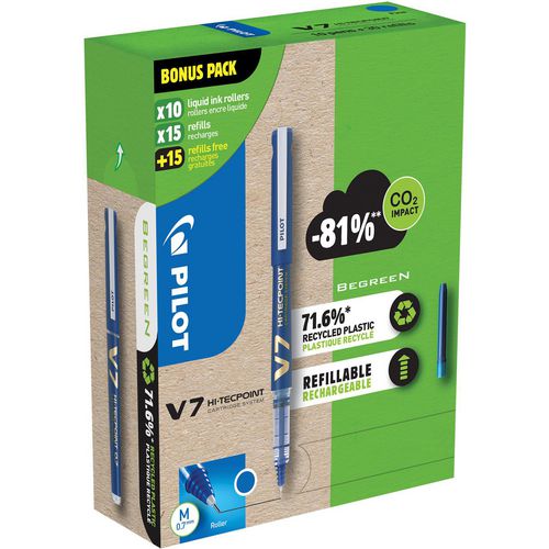 Rollerballpen pilot v7 blauw 0,4 mm