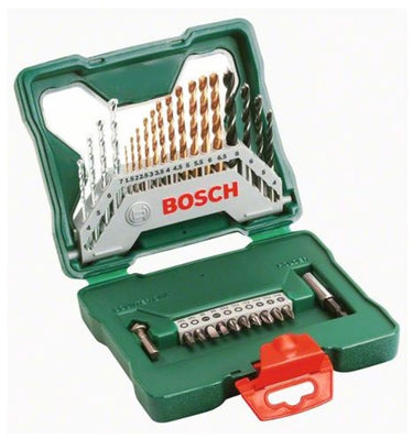 Bosch x-line boorset - 30-delig - titanium plus serie - voor hout, metaal en steen