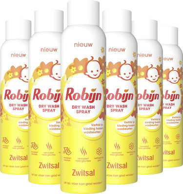 Robijn - zwitsal dry wash spray - 6 flessen x 200 ml - voordeelverpakking