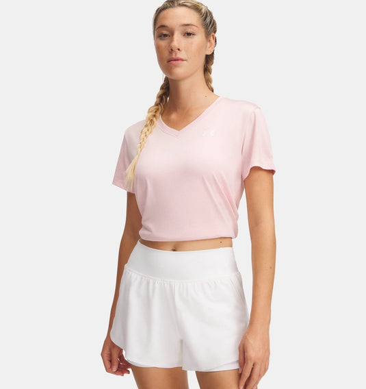 Under armour tech short sleevev- twist dames sportshirt - roze