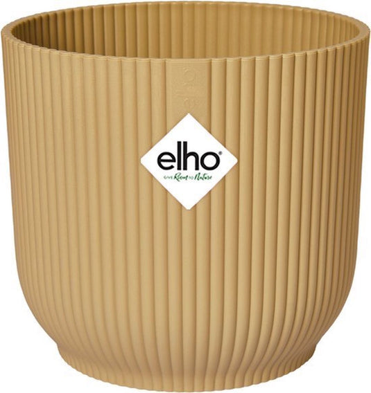 Elho vibes fold rond 18 - bloempot voor binnen - 100% gerecycled plastic - ø 18.4 x h 16.8 cm - botergeel