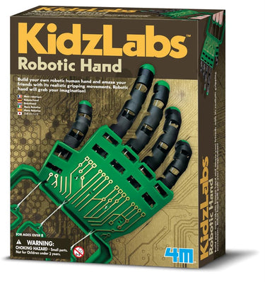 4m wetenschap en spel - maak je eigen robot hand - bouwpakket mechanica - kidzlabs - 8 jaar
