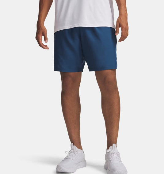 Under armour ua tech woven wordmark short-blu heren sportbroek - wham blauw - wit