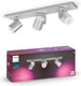 Philips hue argenta opbouwspot - white and color ambiance - gu10 - 3 x 5,7w - aluminium - bluetooth