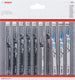 Bosch - set decoupeerzaagbladen - 10 stuks - voor hout en metaal - t-schacht