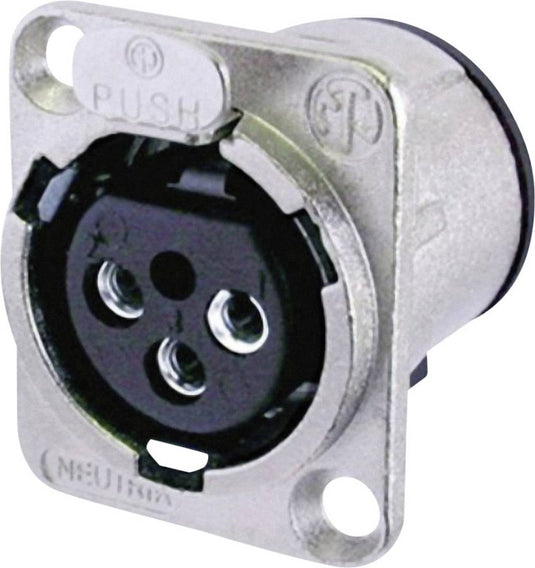 Neutrik nc3fd-v xlr-connector flensbus, contacten recht aantal polen: 3 zilver 1 stuk(s)
