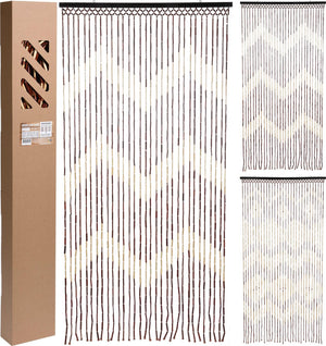 Merkloos sans marque gordijn h s collection buitenkant deur bamboe 90 x 180 cm
