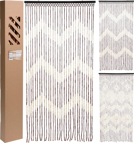 Merkloos sans marque gordijn h s collection buitenkant deur bamboe 90 x 180 cm