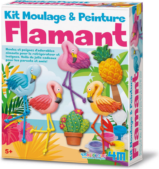 4m knutselen - giet en verf - flamingo - creatief speelgoed - multicolor - 5 jaar