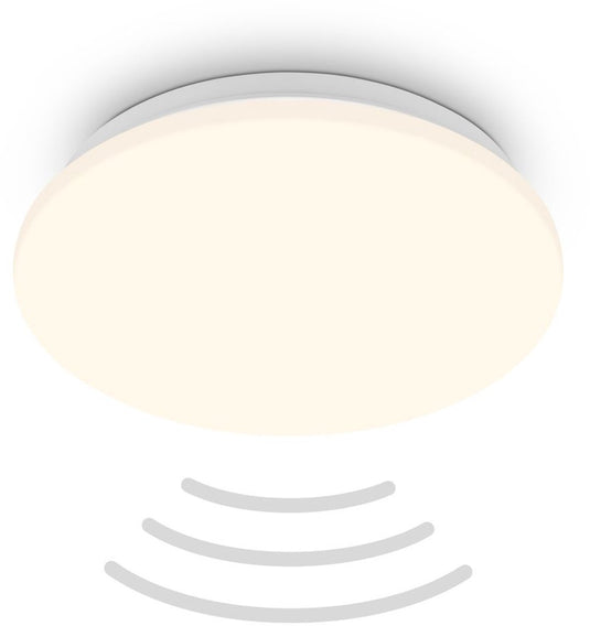 B.k.licht briloner ugo – led plafondlamp – met bewegingsmelder – warm wit licht – wit – ø27 cm