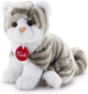 Trudi - classic knuffel poes kat brad 18 cm - handgemaakt in italie - hoge kwaliteit pluche knuffel - knuffeldier voor jongens en meisjes - grijs wit - 14x18x20 cm maat s