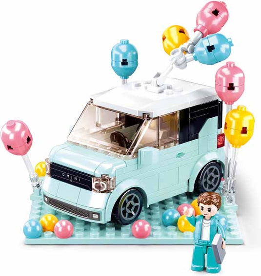 Sluban girls dream mini handcraft groene auto bouwspeelgoed kinderen vanaf 8 jaar – constructiespeelgoed modelbouw auto – bouwdoos met 236 bouwstenen en 1 minifiguur – m38-b1087