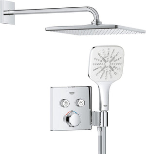 Grohe precision smartcontrol inbouwdouche - waterbesparend - vierkant bedieningspaneel - chroom