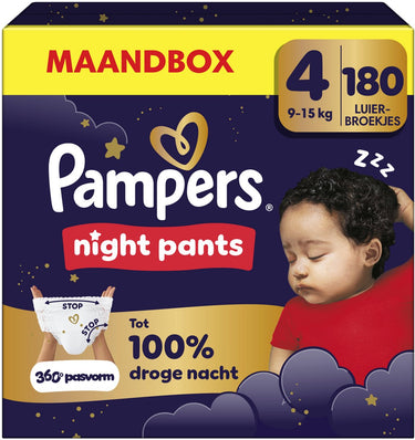 Pampers night pants maat 4 maandbox - 180 luierbroekjes - 9kg-15kg
