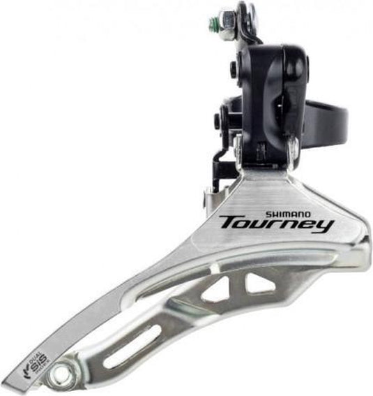 Shimano tourney fd-ty300 voorderailleur - 3x6 7-speed - down pull - 34,9 mm - 42t - zwart zilver