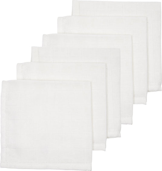Meyco baby uni monddoekjes - 6-pack - hydrofiel - white - 30x30cm