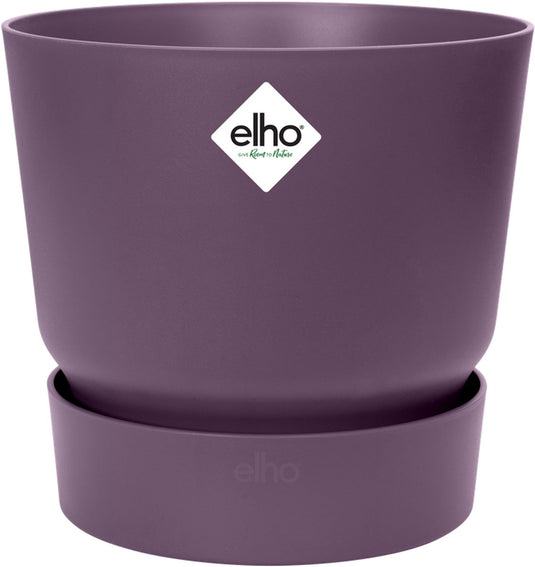 Elho greenville rond 47 - grote bloempot voor buiten met waterreservoir - 100% gerecycled plastic - ø 47 x h 44 cm - vintage pruim