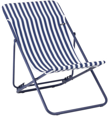 Lafuma maxi transat - strandstoel - inklapbaar - verstelbaar - airlon - indigo (blauw) gestreept