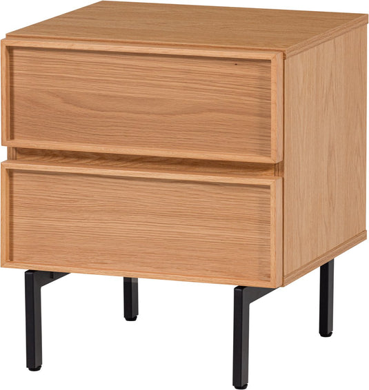 Woood tours ladekast nachtkastje 2 lades melamine mdf - naturel