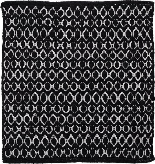 Sealskin - boho badmat 60x60 cm - polyester katoen - zwart
