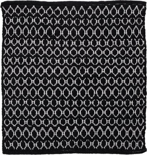 Sealskin - boho badmat 60x60 cm - polyester katoen - zwart