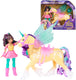 Unicorn academy - ava leaf met vleugelmagie - beweegbare pop 11,4 cm en gevleugelde eenhoorn 12,7 cm - inclusief 4 accessoires - poppen- en eenhoornspeelgoed