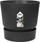 Elho greenville rond 14 - bloempot voor buiten met waterreservoir - 100% gerecycled plastic - ø 14 x h 13.4 cm - living black