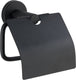 Wenko toiletrolhouder met klep bosio rvs zwart mat - wc rolhouder
