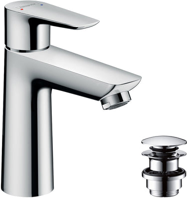 Hansgrohe talis e - wastafelmengkraan - ééngreeps bediening - met afvoerplug - 110mm maat - chroom