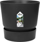 Elho greenville rond 16 - bloempot voor buiten met waterreservoir - 100% gerecycled plastic - ø 16 x h 15.3 cm - living black