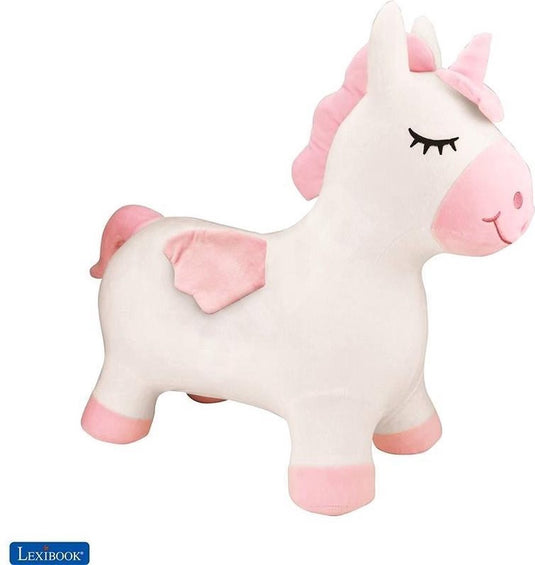 Lexibook opblaasbare springunicorn met pluche pak