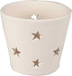 Creativ company waxinelicht met sterren d: 7 cm h: 6 5 cm wit 12stuks