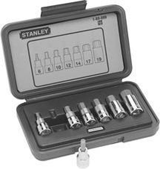 Stanley - dopsleutelset - 7 stuks - chroom-vanadiumstaal - 1 2 inch - hex