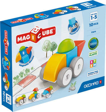 Geomag magicube blokken auto's recycled - magnetische bouwblokken - 10-delig - vanaf 1 jaar