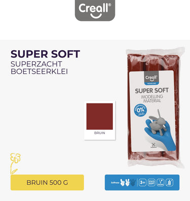 Creall supersoft klei conserveringsvrij bruin - 500gr.