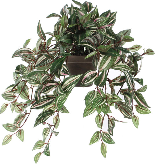 Mica decorations kunstplant tradescantia vader hangplant - 45 cm - groen - kunstplanten nepplanten