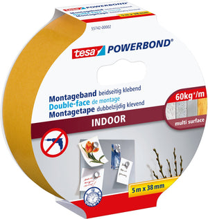 Tesa powerbond indoor dubbelzijdige montagetape permanente bevestiging binnenshuis – 5m